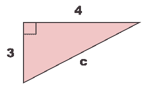 A pink right triangle with length 3, 4 and 5