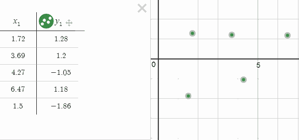 Table in Desmos: Making points draggable