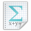 Icon of a sheet with mathematical symbols and formulas