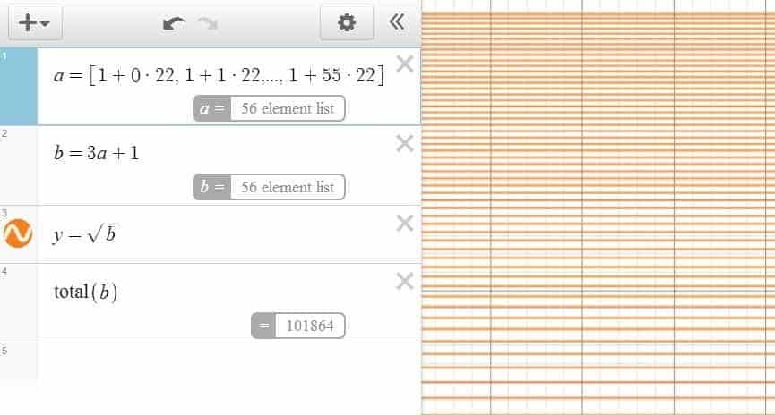 Using a List in Desmos: List Transformation, Simultaneous Graphing, Statistical Computations