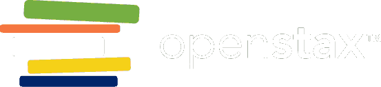 White-text logo of OpenStax, an open-textbook initiative founded at Rice University