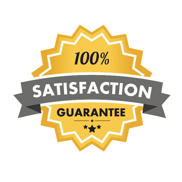 Icon of a badge of a 100% satisfaction guarantee product