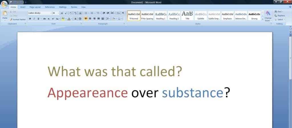 Microsoft Word - Appearance Over Substance?