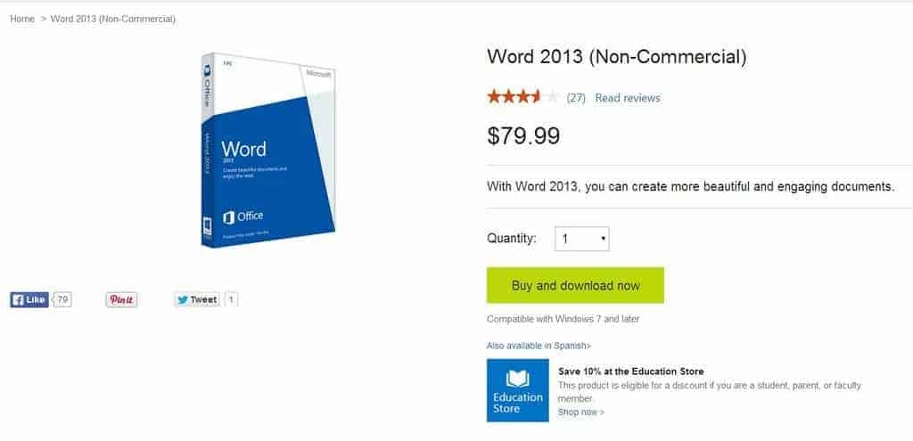 The Price of Microsoft Word 2013 - Microsoft Store