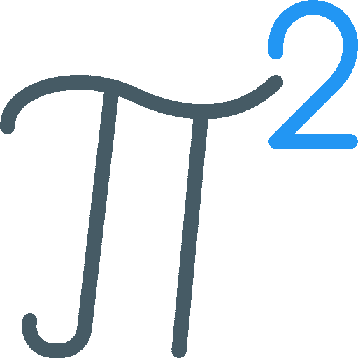 Colored icon of the number Pi squared